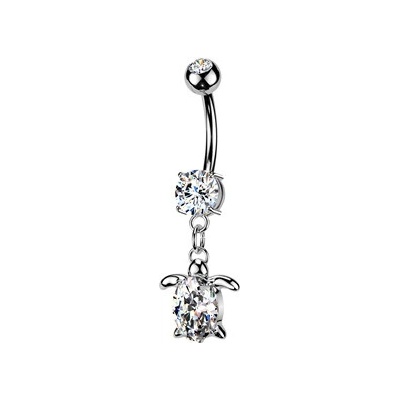Šperky4U Visací piercing do pupíku želvička WP0142