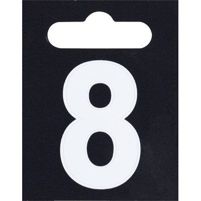 Walteco Číslo 8, formát 50x65mm, výška 40mm, biele, samolepka Množstvo: 1 ks , 20536