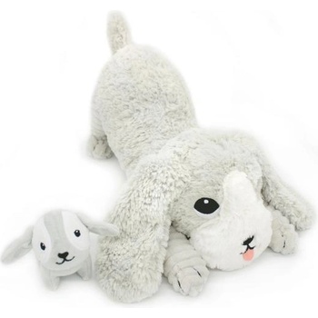 Les Ptipotos Плюшено кученце Тоуто светло сиво - мама с бебе