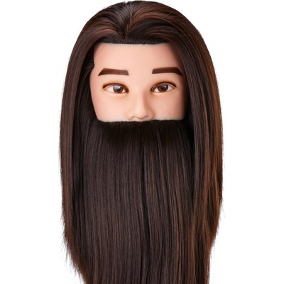 ACTIVESHOP Kadeřnická cvičná hlava barber Gabbiano WZ4 s vousy, syntetické vlasy, 4H, délka 8"+6"