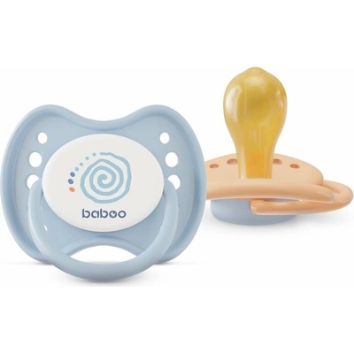 Baboo Soothers Round Latex with Case cumlík Blue Haze 2 ks