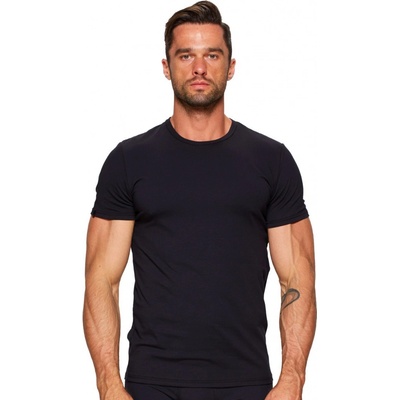 Pánské jednobarevné tričko s krátkým rukávem 01 Fabio černá