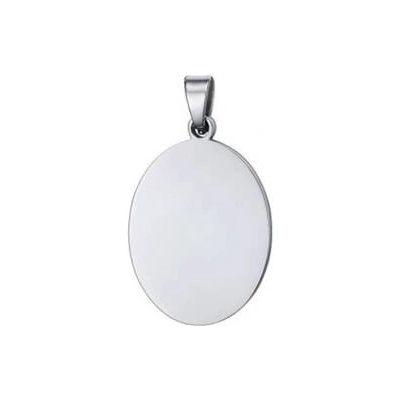 Šperky4U Ocelový přívěšek destička ovál 16 x 23 mm DR1316