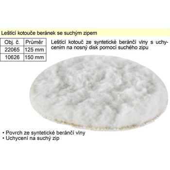 Extol Craft kotouč leštící suchý zip 150 mm