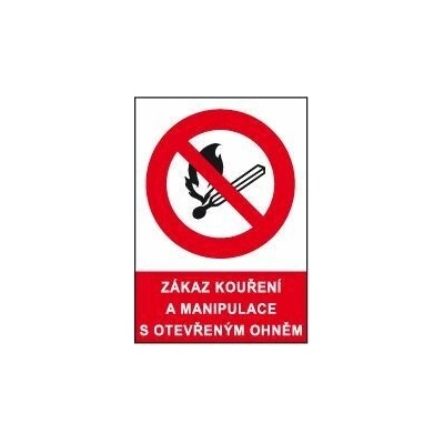 Zákaz kouření a manipulace s otevřeným ohněm, Plast A4