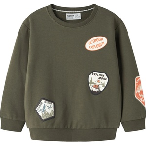Name it Детска блуза с дълъг ръкав Name it Kid's Mole L/S Sweat Longsleeve - Olive Night - размер 116 (EU) (704-6365-0215)