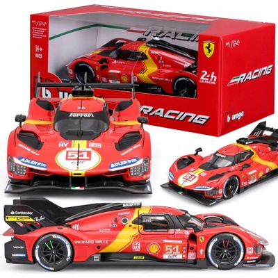 Bburago Ferrari Racing 499P LMH Červená 51 1:24 – Zboží Dáma