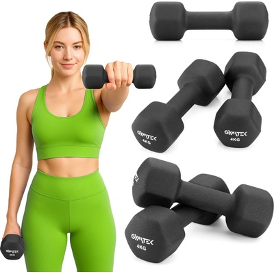 Gymtek Sada činiek neoprénové činky 2 x 4 kg