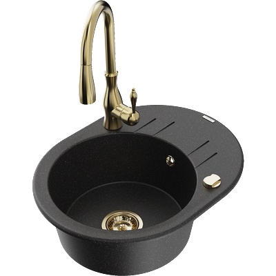 Mexen Kevin гранитна кухненска мивка с една камера с отцедник и кухненски (6517-73-672601-50)