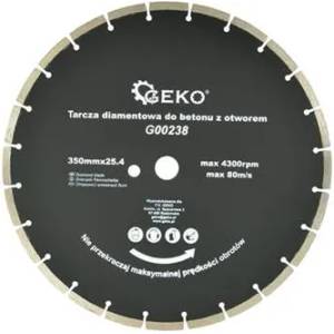 GEKO Diamond Blade 350mm x 25.4mm with Additional Hole 06646 (G00238)