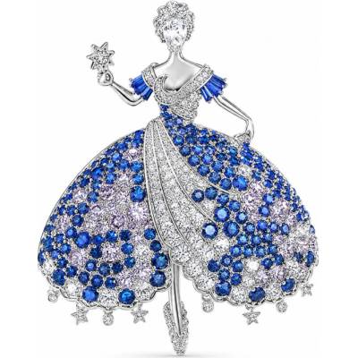 Éternelle Brož Swarovski Elements Hermine - baletka B8190-XZ1273B Modrá