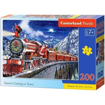 Castorland Пъзел Castorland от 200 части - Дядо Коледа пристига в града (B-222254)