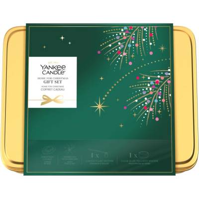 Yankee Candle Vánoční dárková sada 1 střední svíčka + 12 čajových svíček + svícen + nůžky na knot