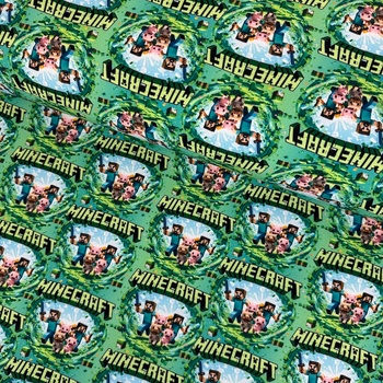 Softshell digital 280g - Minecraft na zelenom