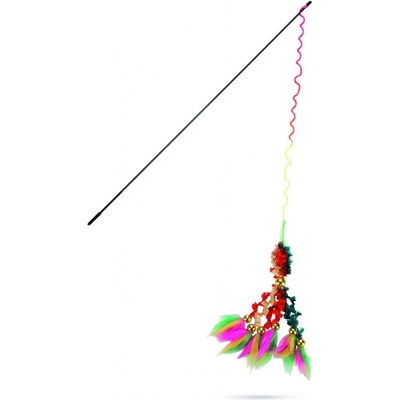 Beeztees Škádlítko pro kočky se sametovými třásnemi a korálky 46 cm