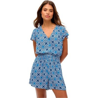 SUPERDRY Printed romper - Blue (Tala Tile Border Blue)