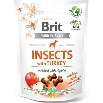 Maškrty Brit Care dog Crunchy Cracker Insect with Turkey and Apples 200 g