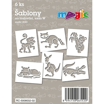 Primo Magic Šablony papírové Zoo 11x14 cm 6 ks