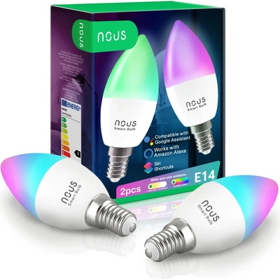 NOUS Smart sada LED žiaroviek E14 4,5W RGB Nous P4/2pack WiFi Tuya