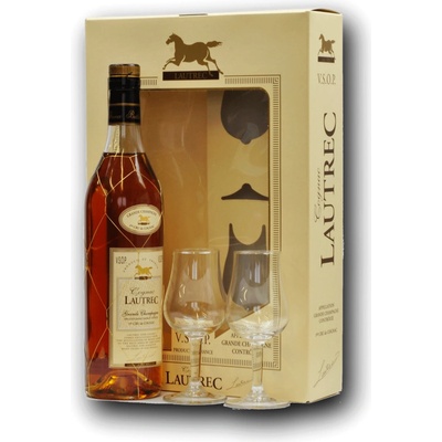Lautrec Cognac VSOP 40% 0,7 l (dárkové balení 2 sklenice)