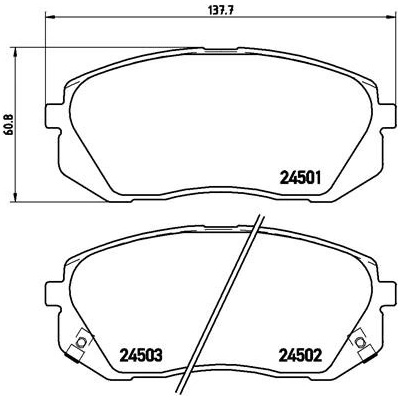 BREMBO Sada brzdových platničiek kotúčovej brzdy P30039