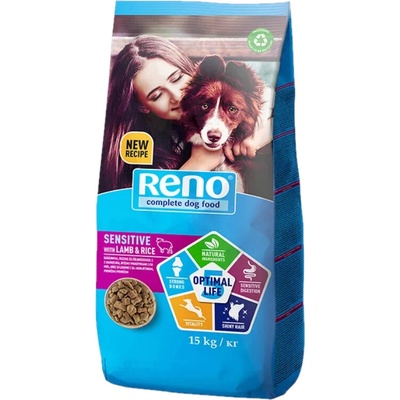Reno Dog Sensitive Granule Optimal Life 5 Jahňa ryža zelenina 15 kg