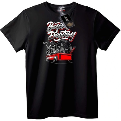 NOONEBRAND Тениска Създай и Разруши - 2XL, Black