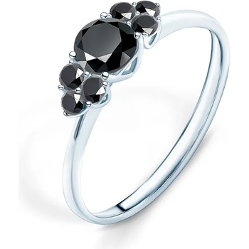 Image 1 of SAVICKI Годежен пръстен Fairytale: бяло злато, черен диамант