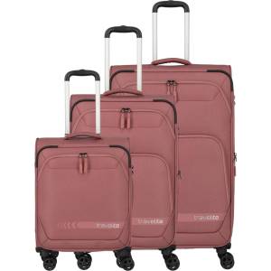 Travelite Комплект пътни куфари Travelite Kick Off 4w S, M exp, L exp Rose Travelite | Rozov | ЖЕНИ | UNI
