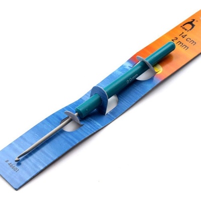 Háček 2,0 mm s ručkou na háčkování vlny délka 14cm Pony