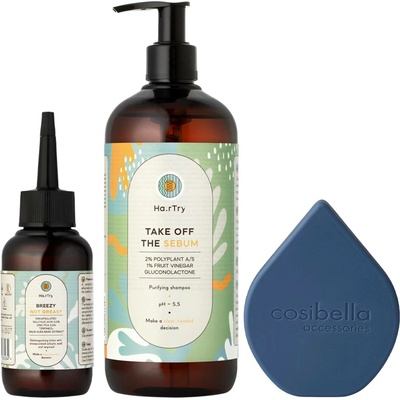 Hair Try Scalp In Control šampon 500 ml + tonikum 100 ml + Masážní kartáč