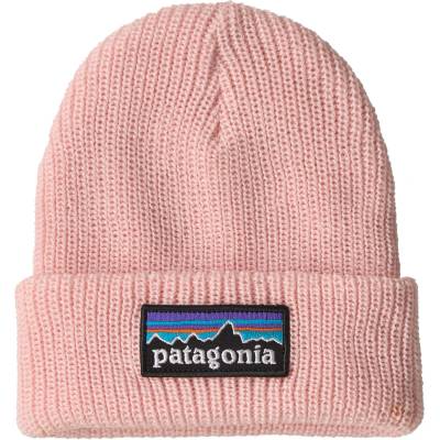 Patagonia Детска зимна шапка (beanie) Patagonia Kid's Baby Logo Beanie - P-6 Logo: Sunlit Pink - размер One Size (904-4595-0311)