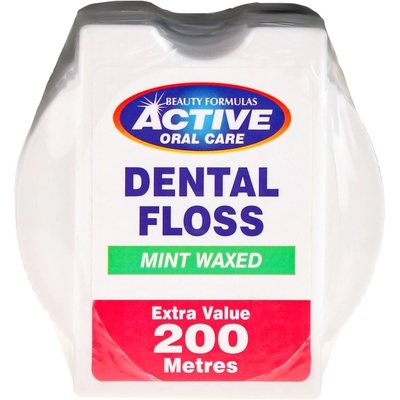 Beauty Formulas Active Oral Care Dental Floss Mint Waxed 200 m