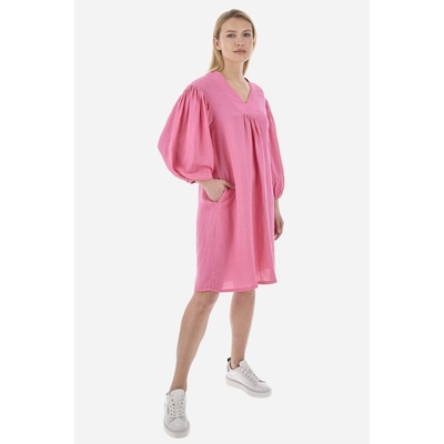 La Martina Woman Long Dress Viscose Linen ružová