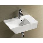 Inter Ceramic Мивка за баня ICC 5065L, Inter Ceramic, стенен монтаж, с отвор за смесител, порцелан, бял, 66x40x17м (5065L)