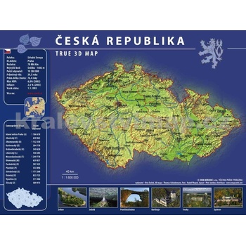 Česká republika 3D mapa / podložka na stůl