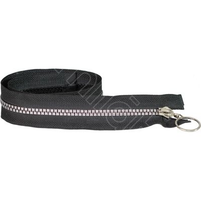 Zip kostěný dělitelný černý stříbrné kostičky 50 cm
