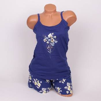 Пижама в тъмносин цвят със свежи цветя