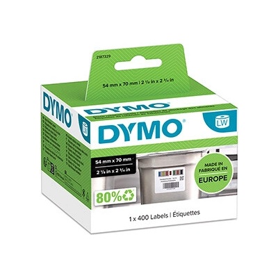 Dymo papierové štítky 70mm x 54mm, biele, kontrolné potravinové, 1x400 ks, 2187329