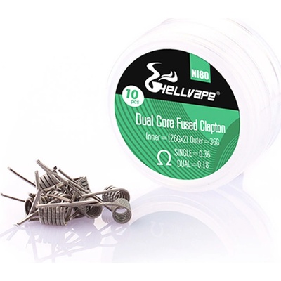 Hellvape předmotané spirálky DL Dual core fused clapton NI80 0,36ohm 10ks