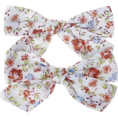 HARAHU Щипки за коса Панделка - Бяла / Цветя kp19307 (19307)