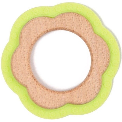 Bo Jungle B Teether Flower Wood Green zelená