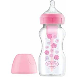 Dr. Brown's Шише Dr. Brown’s - Options+, Anti-Colic, Wide-Neck, 270 ml, Розово (72239325476) - ozone