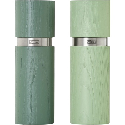 AdHoc Мелнички за сол и пипер Textura ясенова дървесина S зелени (AH-MP452)
