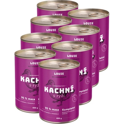 Louie Dog Kačacie s ryžou 8 x 400 g