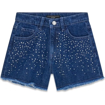 Guess Къси деним панталони за момиче с кристали Guess