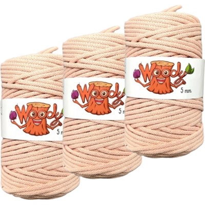 Woody Crafts 3x Woody 5 mm – Světle růžová (100m)
