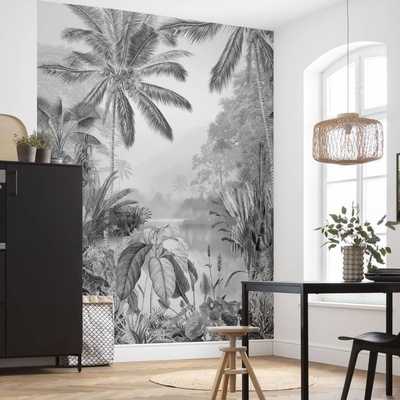 Komar Vliesová fototapeta Lac Tropical Black & White rozměry 200 x 280 cm