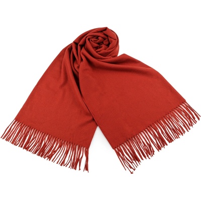 Šátek typu pashmina s třásněmi 15 červená střední