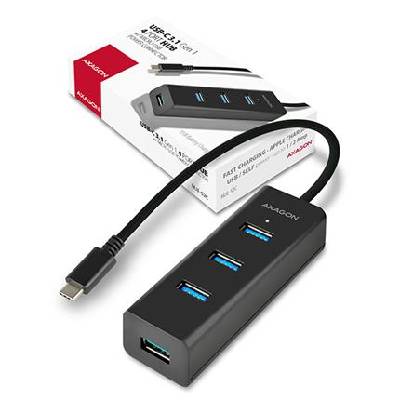 AXAGON HUE-S2C Type-C 4x USB3.0 CHARGING hub, microUSB nap. konektor HUE-S2C